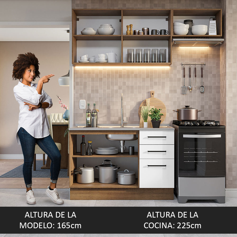 Cocina Integral Agata 1.80 Metros Marrón/Blanco 09