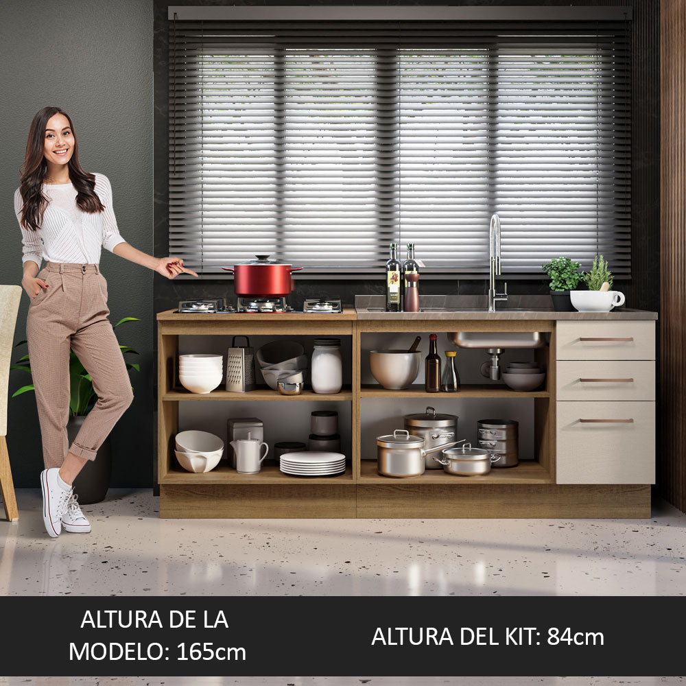 Kit 2 Muebles de Cocina Bajo Agata 2.00 Metros