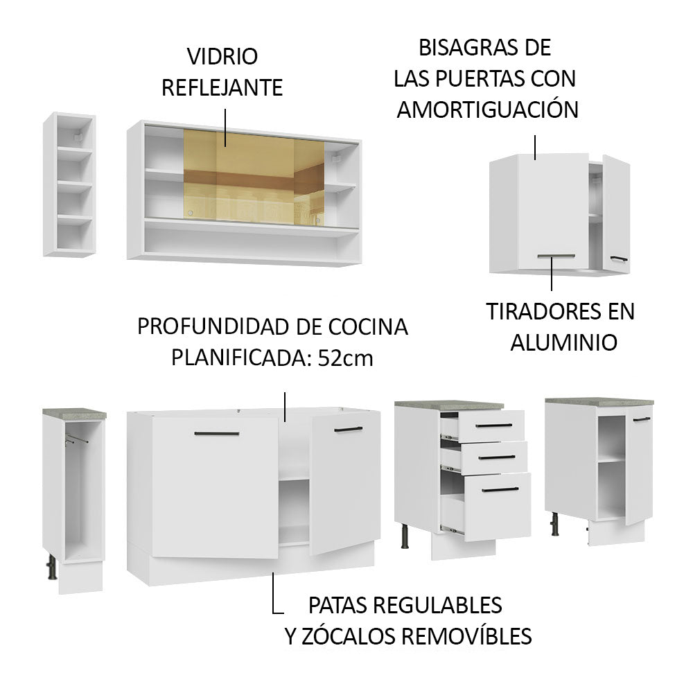 Cocina Integral Agata Thêmis 2.20 Metros Blanco