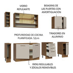 Cocina Integral Agata Thêmis 2.20 Metros Marrón/Crema