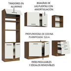 Cocina Integral Agata 2.50 m Marrón/Blanco 01