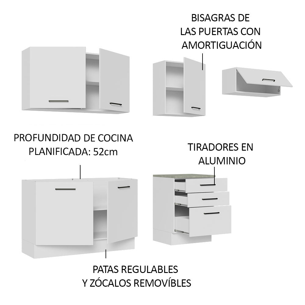Cocina Integral Agata 2.60 m Blanco 02