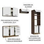 Cocina Integral Agata 2.70 Metros Marrón/Blanco 08