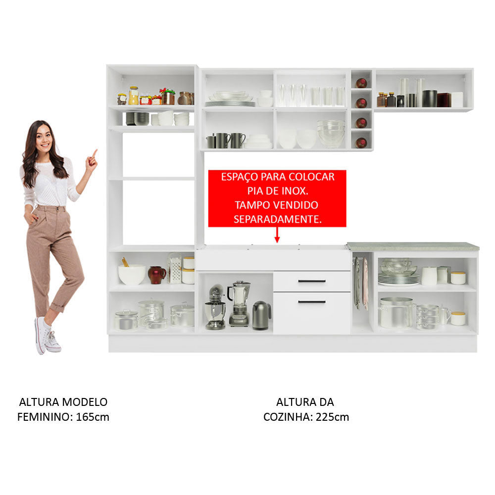 Cocina Integral Agata 2.90 Metros Blanco 01