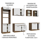 Cocina Integral Agata 3.10 Metros Marrón/Blanco 02