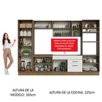 Cocina Integral Agata 3.30 Metros Marrón/Blanco 02