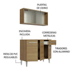 Cocina Integral Compacta Emilly 1.05 Metros Marrón