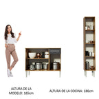 Cocina Integral Emilly Silver 1.40 Metros Marrón/Negro 01