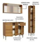 Cocina Integral Emilly Force 1.40 Metros Marrón 02