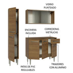 Cocina Integral Emilly 1.40 Metros Marrón 05