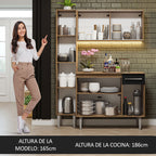 Cocina Integral Emilly 137 cm 05 Marrón/Negro Madesa