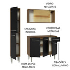 Cocina Integral Emilly 137 cm 06 Marrón/Negro Madesa