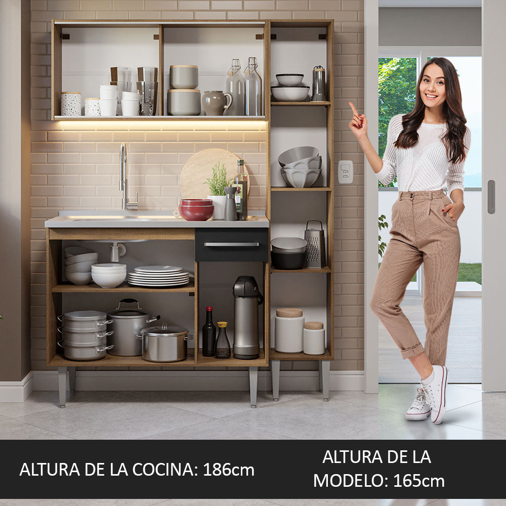 Cocina Integral Emilly 1.40 m con Mesón de Acero 07