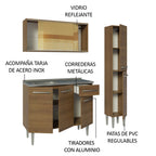 Cocina Integral Emilly 1.40 m con Mesón de Acero Marrón 08