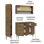 Cocina Integral Emilly 1.40 Metros Marrón 09