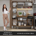 Cocina Integral Emilly 137 cm 09 Marrón/Negro Madesa