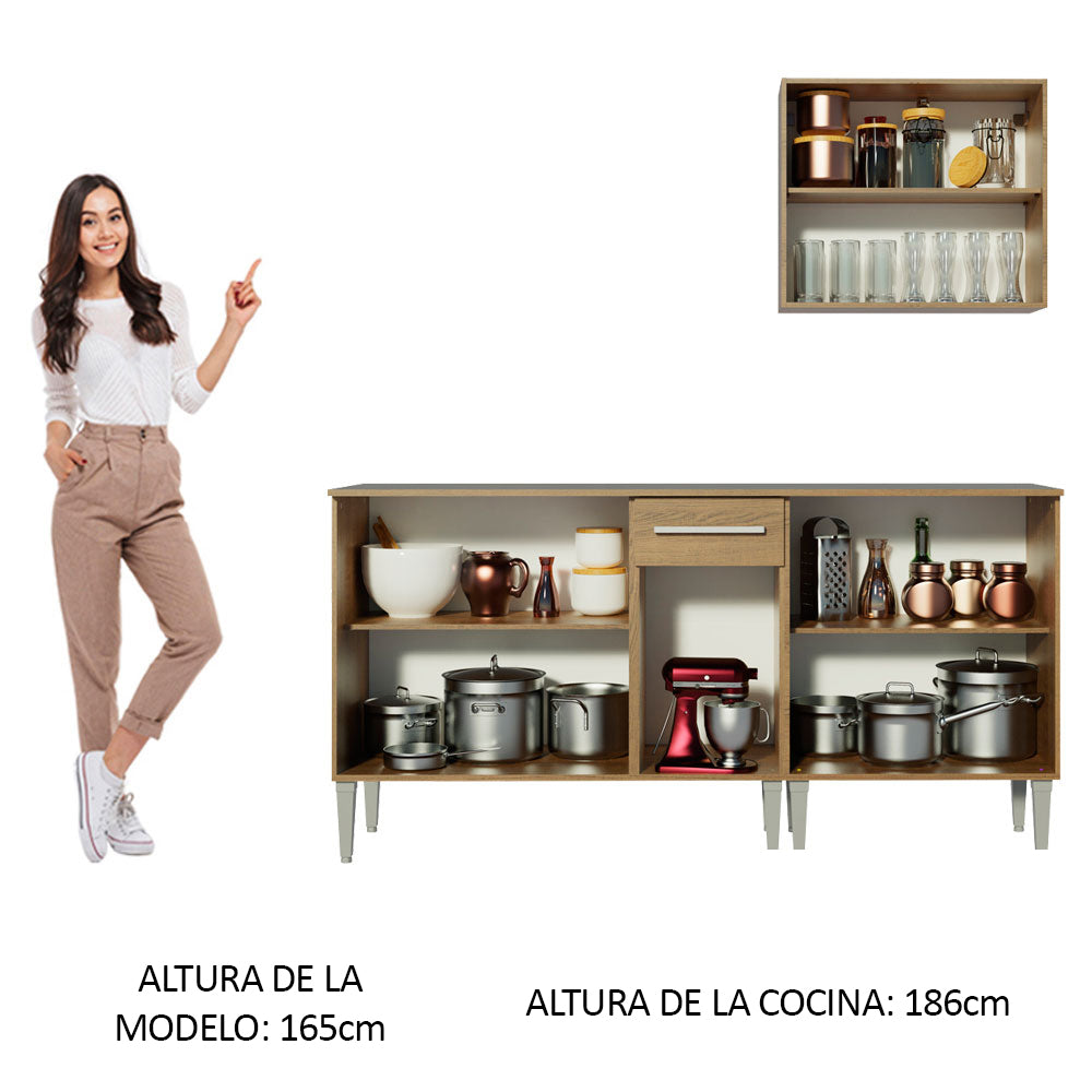Cocina Integral Emilly Free 1.70 Metros Marrón 01