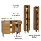 Cocina Integral Emilly Front 1.70 Metros Marrón 02