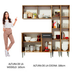 Cocina Integral Emilly 169 cm Fly 05 Marrón/Negro Madesa