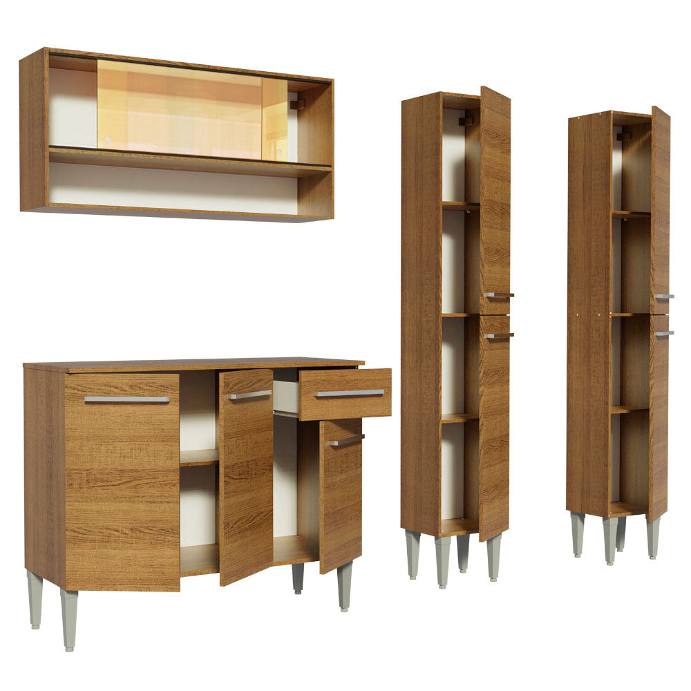 Cocina Integral Emilly Winter 1.70 Metros Marrón 08