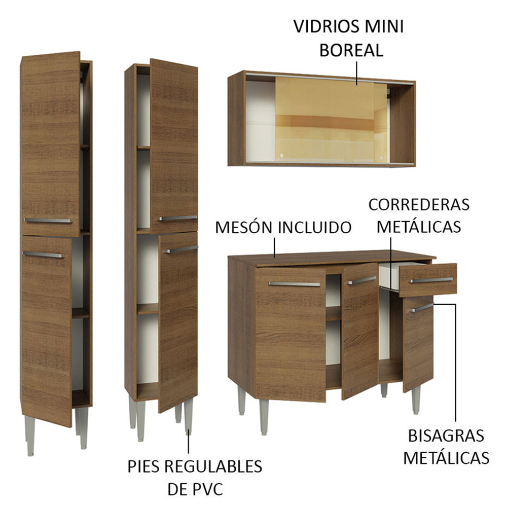 Cocina Integral Emilly 1.70 Metros Marrón 09