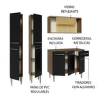 Cocina Integral Emilly 169 cm 09 Marrón/Negro Madesa