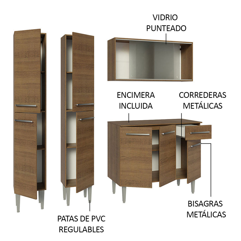 Cocina Integral Emilly 1.70 Metros Marrón 10