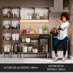 Cocina Integral Emilly 169 cm 10 Marrón/Negro Madesa