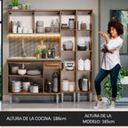 Cocina Integral Emilly 1.70 m con Mesón de Acero Marrón 11