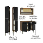 Cocina Integral Emilly 169 cm 13 Marrón/Negro Madesa