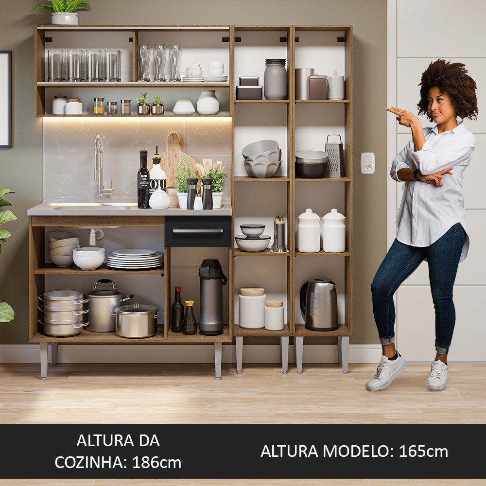 Cocina Integral Emilly 1.70 m con Mesón de Acero 14