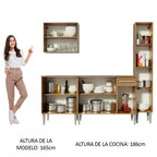 Cocina Integral Emilly Sing 2.00 Metros Marrón