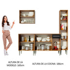 Cocina Integral Emilly Sing 2.00 Metros Marrón/Negro