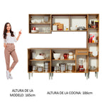 Cocina Integral Emilly West 2.00 Metros Marrón