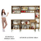Cocina Integral Emilly Sky 2.00 Metros Marrón