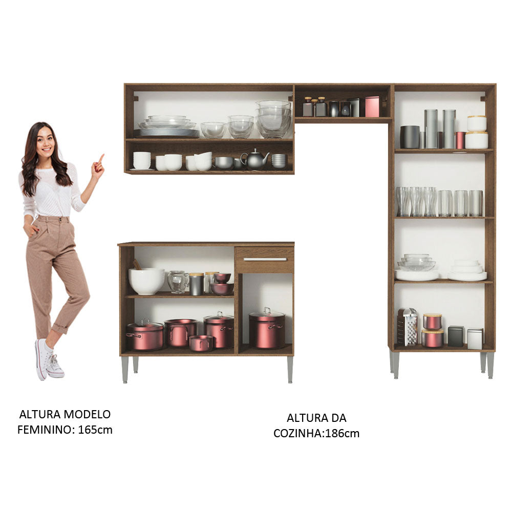 Cocina Integral Emilly Pop 2.30 Metros con Mesón en MDP