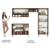 Cocina Integral Emilly Pop 2.30 Metros con Mesón en MDP