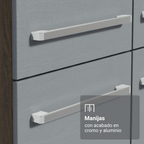 Cocina Integral Emilly Pop 2.30 Metros con Mesón MDP Marrón/Gris