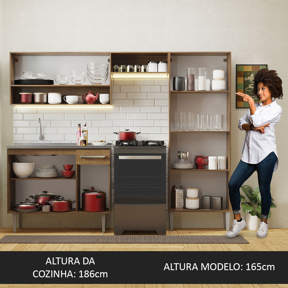 Cocina Integral Emilly 2.30 m con Mesón de Acero 10