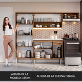 Cocina Integral Emilly 2.30 m con Mesón de Acero 12