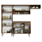 Cocina Integral Emilly 2.30 Metros Marrón/Gris 16
