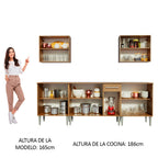 Cocina Integral Emilly King 2.30 Metros Marrón