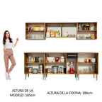 Cocina Integral Emilly Wind 2.30 Metros Marrón/Negro