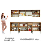 Cocina Integral Emilly Fire 2.30 Metros Marrón