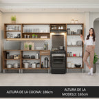 Cocina Integral Emilly 2.90 Metros Marrón/Blanco 01