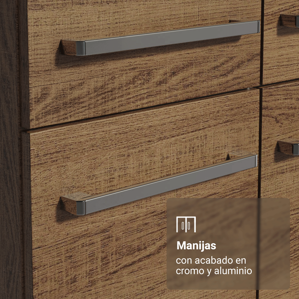 Cocina Integral Emilly 2.90 m con Mesón de Acero Marrón 08