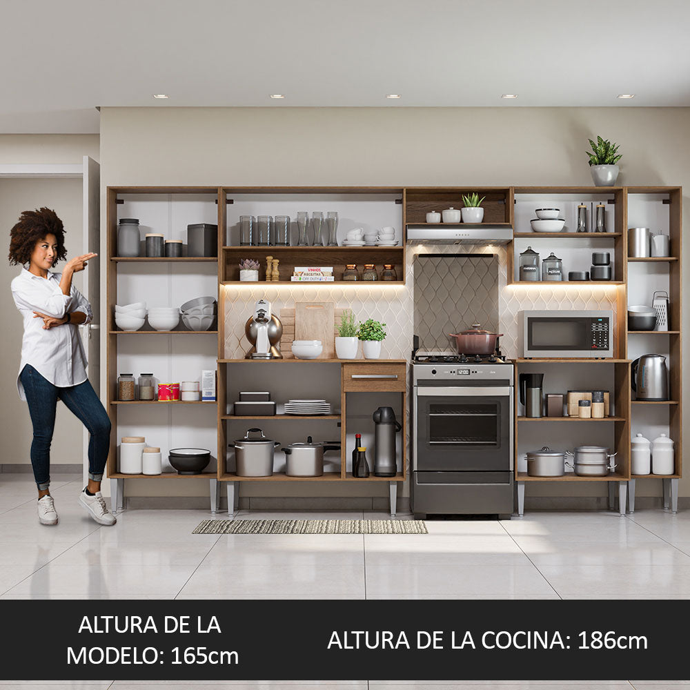 Cocina Integral Emilly Joy 3.25 Metros Marrón