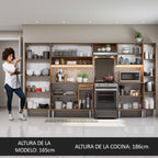Cocina Integral Emilly 325 cm Joy Marrón/Negro Madesa