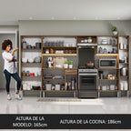 Cocina Integral Emilly Joy 3.25 Metros Marrón/Blanco