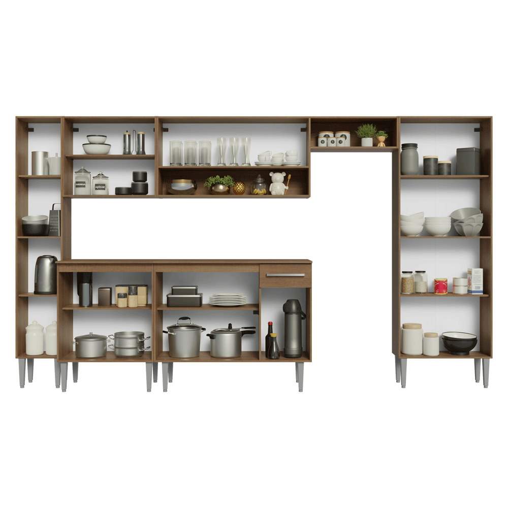 Cocina Integral Emilly 3.25 Metros Marrón 07
